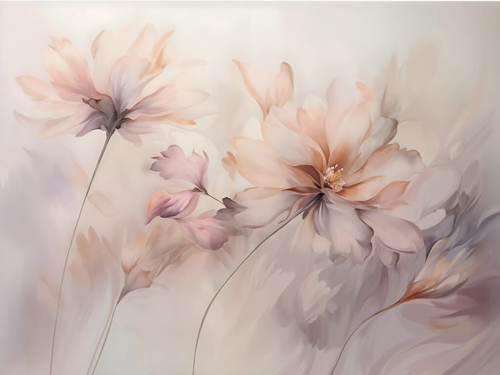 Fiori pesca ad acquerello — design completo
