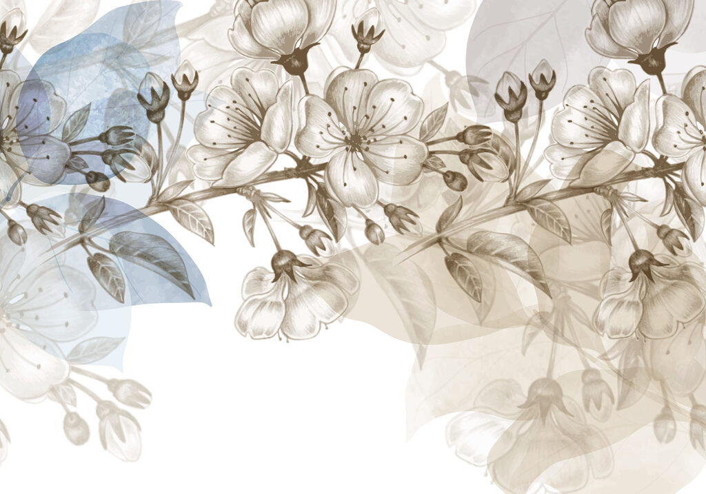 Bordo di fiori disegnati — design completo