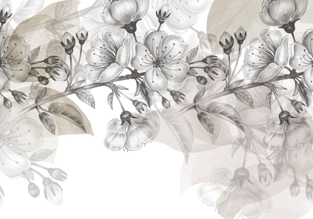 Bordo di fiori disegnati — design completo