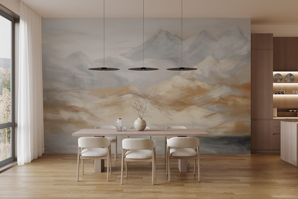 Montagne in pennellate dorate — ambiente 6