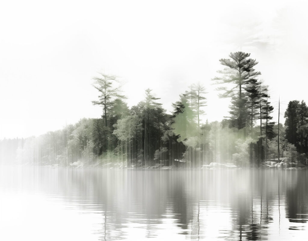 Alberi sull’acqua calma — design completo