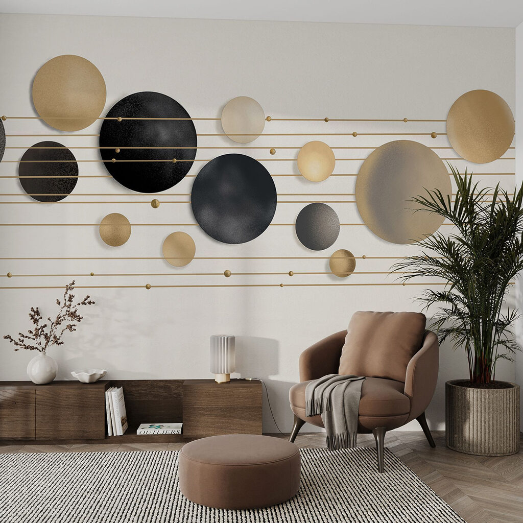Sfere dorate su linee — ambiente 5