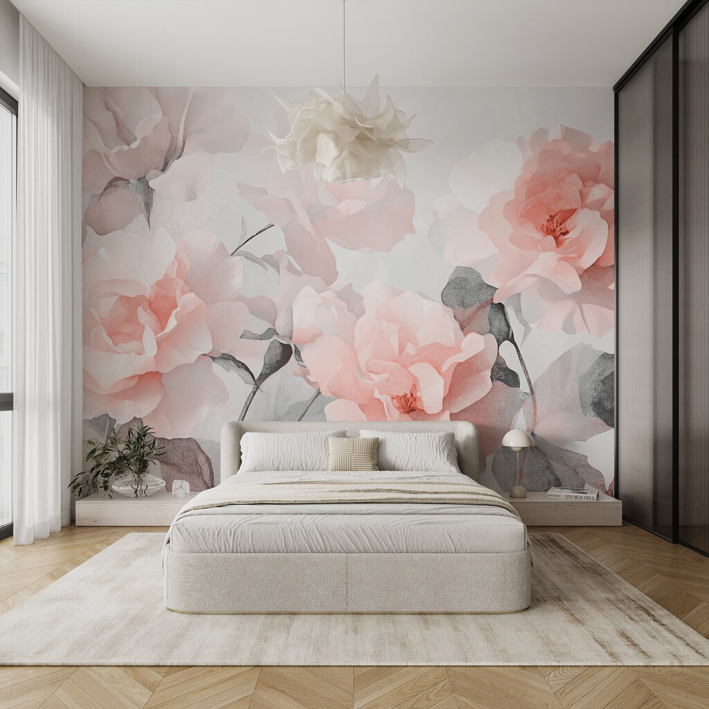Rose in acquerello in un ambiente