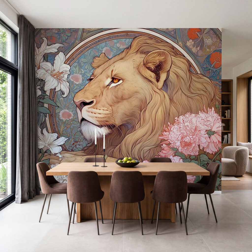 Leone tra fiori — ambiente 1