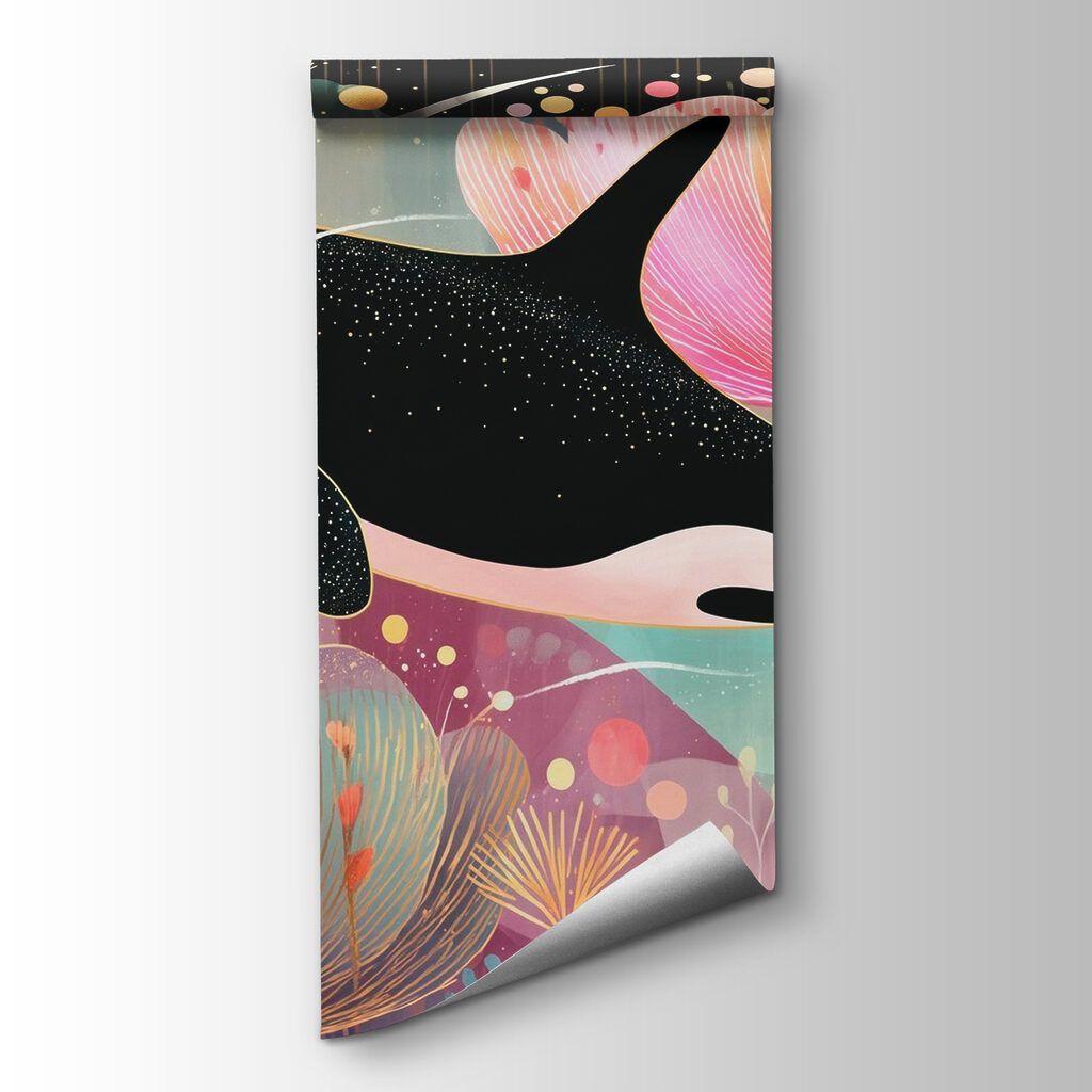 Orca tra fiori rosa — vista del prodotto
