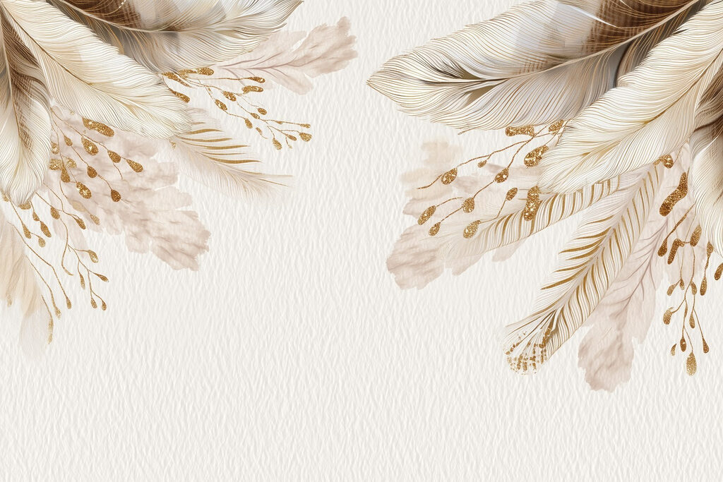Rametti dorati negli angoli — design completo