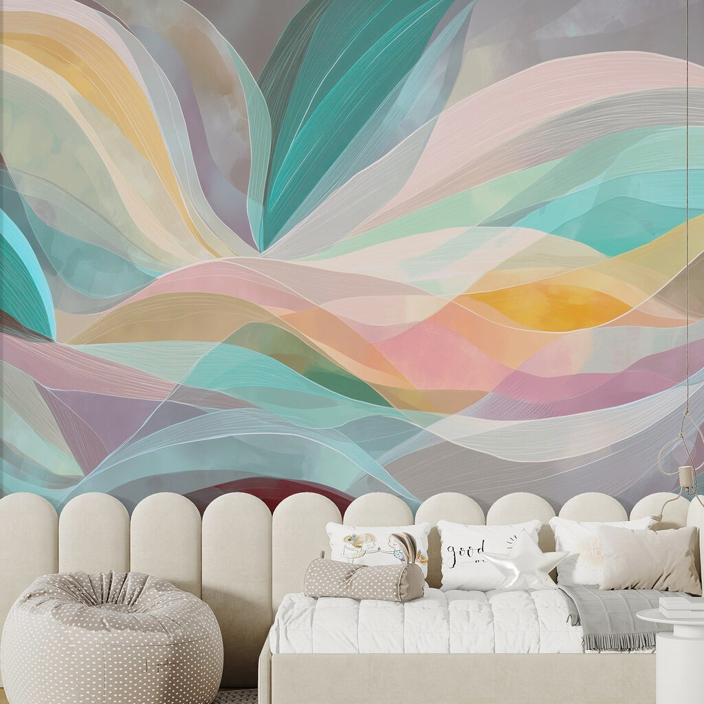 Bande pastello in movimento — ambiente 3