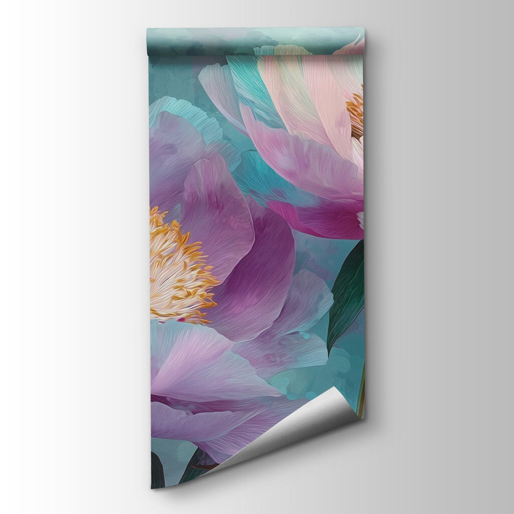 Peonie rosa, fondo blu-verde — vista del prodotto