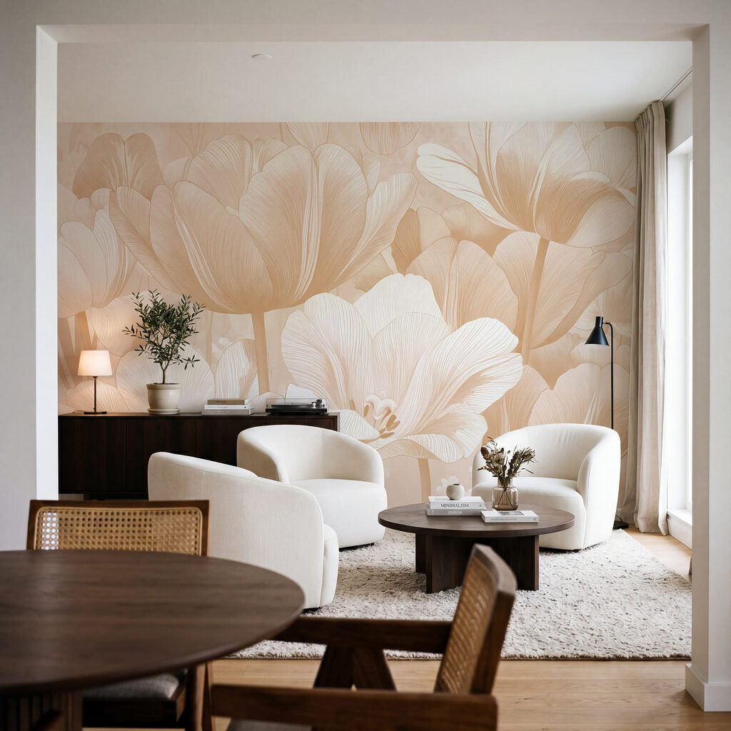Tulipani chiari in linee — ambiente 1