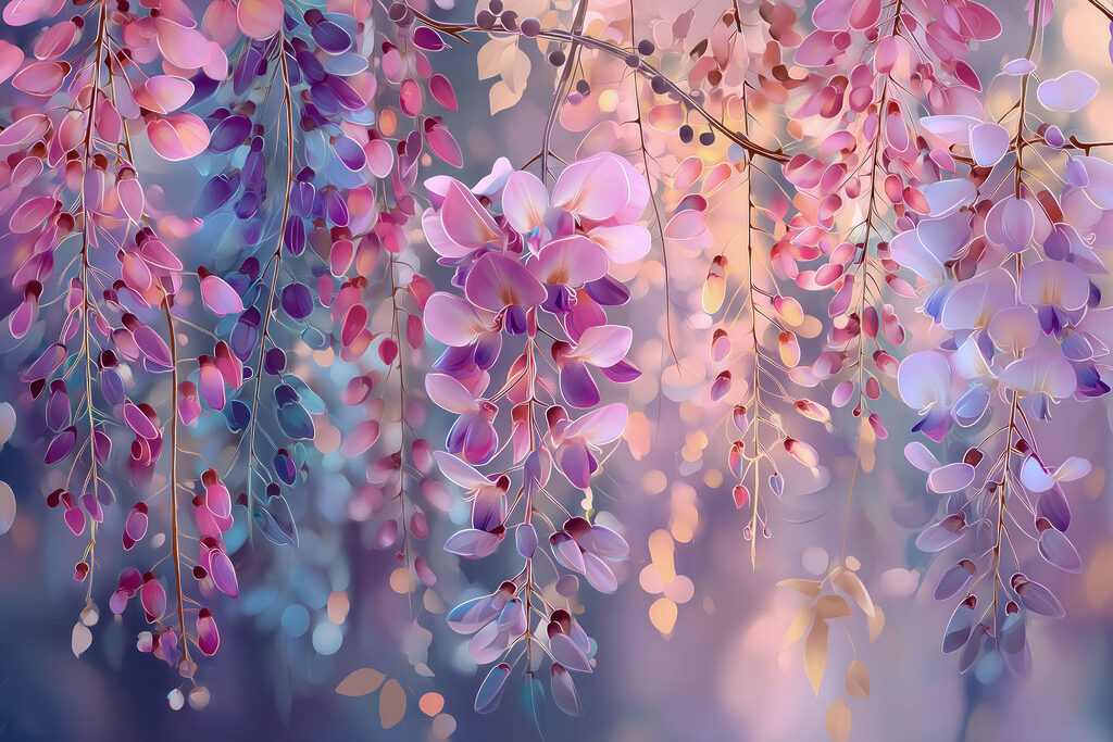 Tralci viola al tramonto — design completo