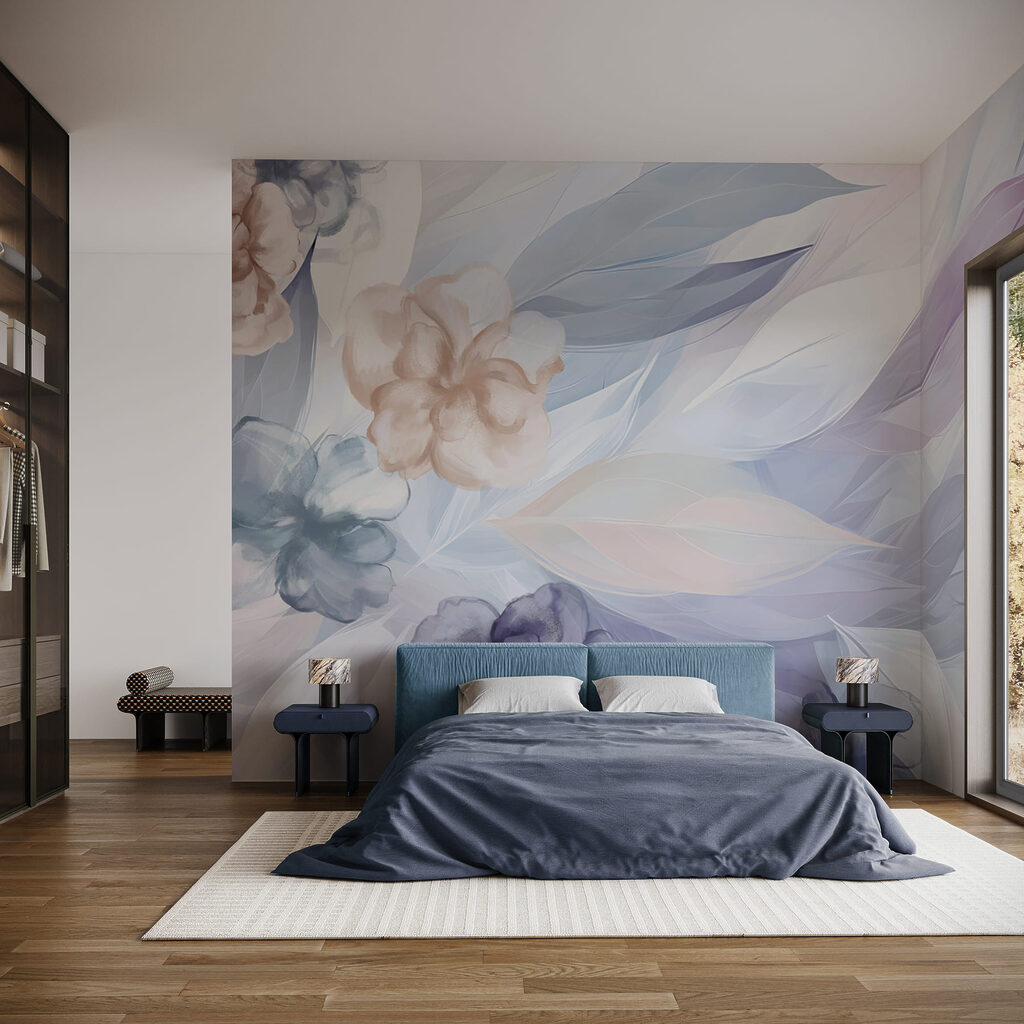 Foglie tra fiori delicati — ambiente 1
