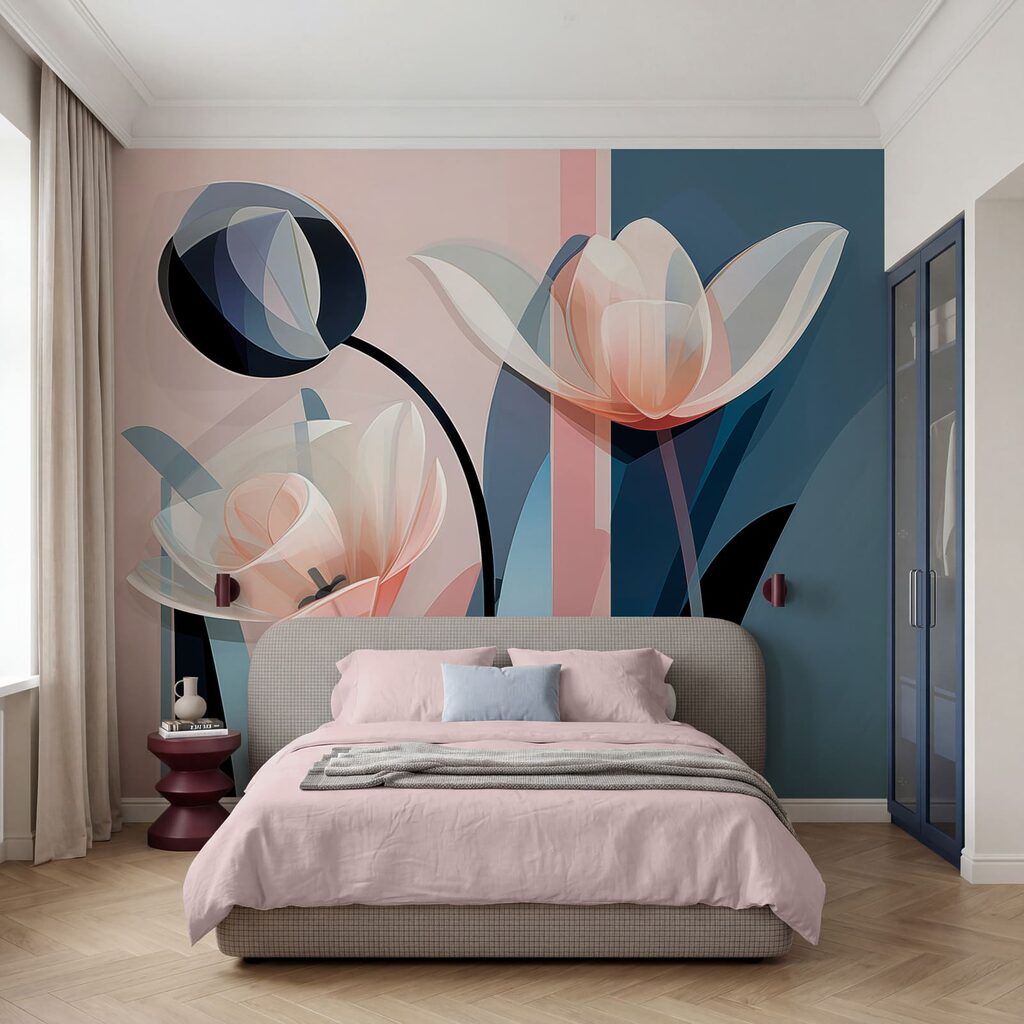 Fiori rosa geometrici — ambiente 2