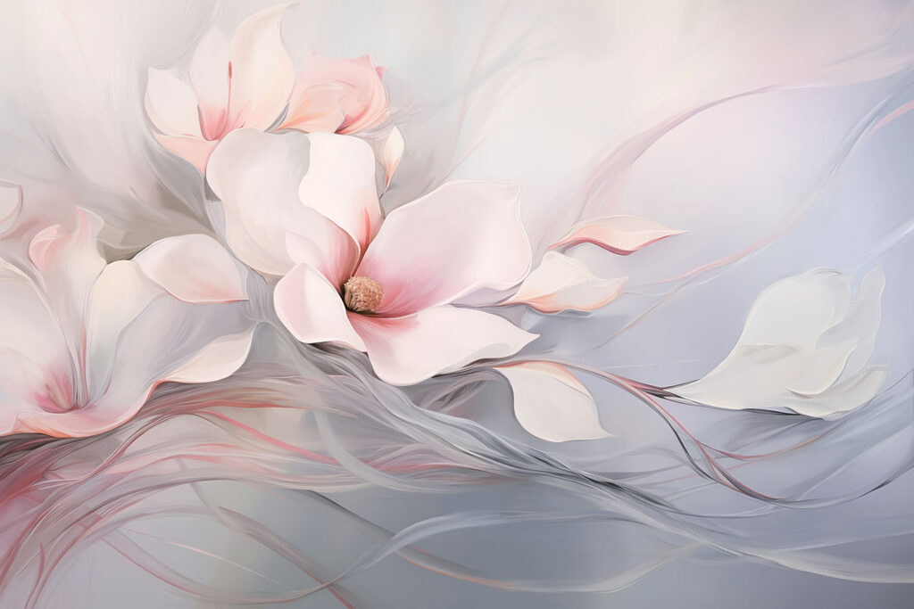 Fiori rosa in movimento — design completo