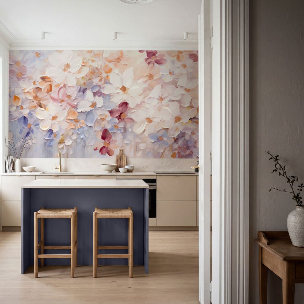 Mosaico di fiori in un ambiente