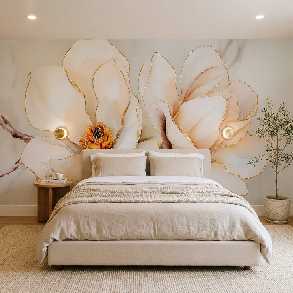 Fiori a linee dorate — ambiente 2