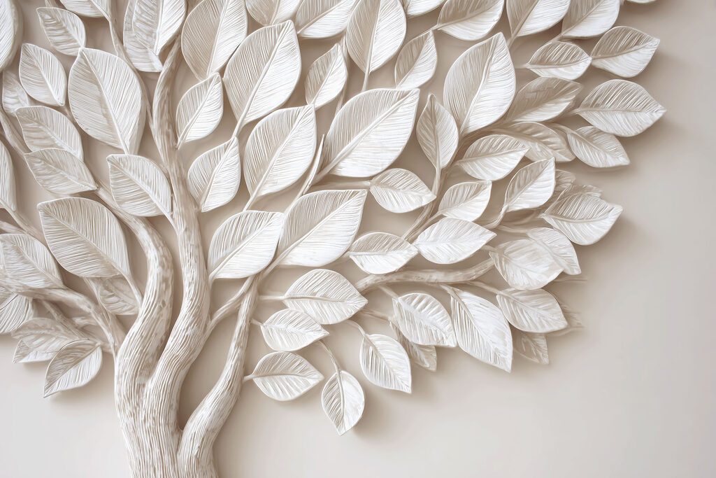 Foglie bianche sui rami — design completo