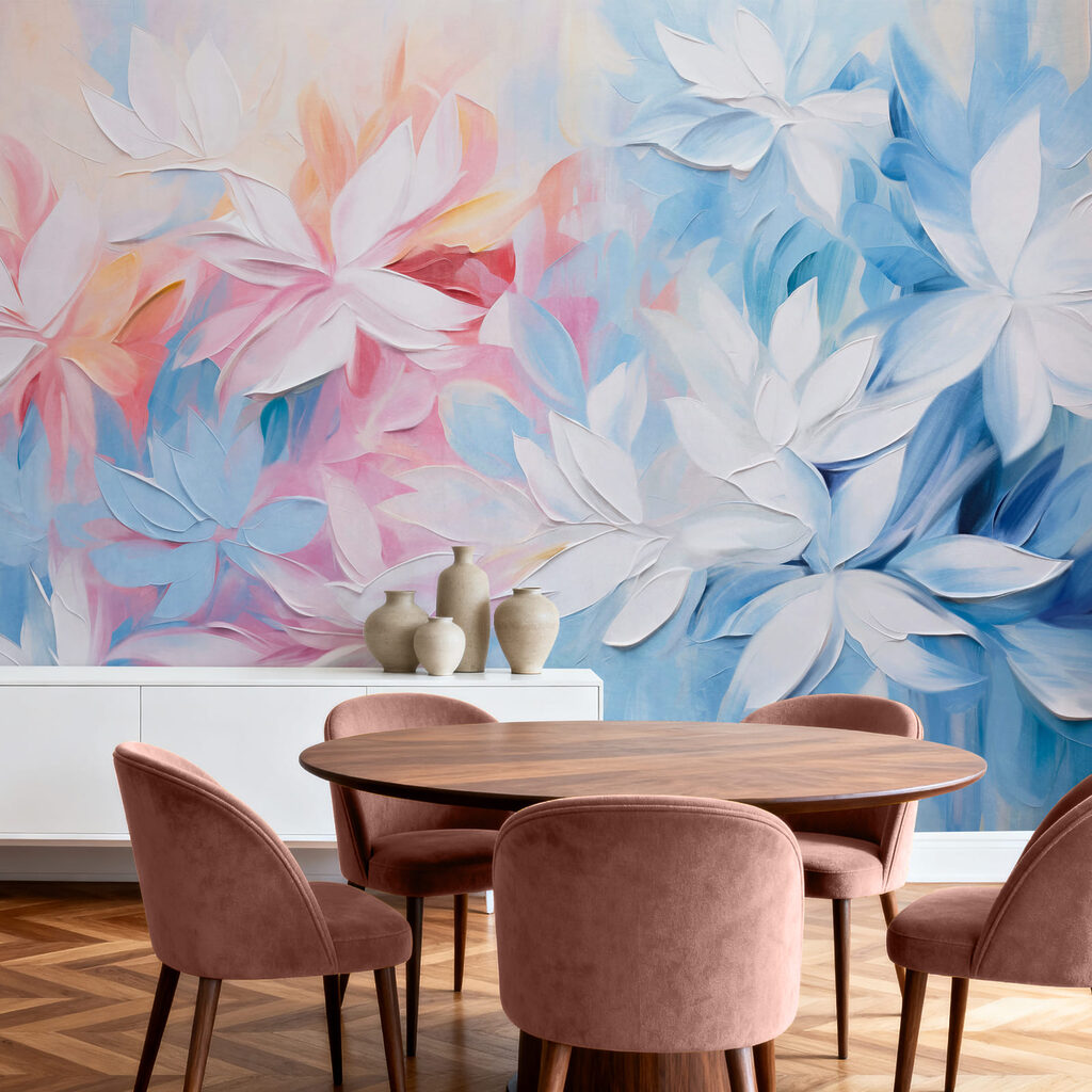 Fiori in pennellate fresche in un ambiente