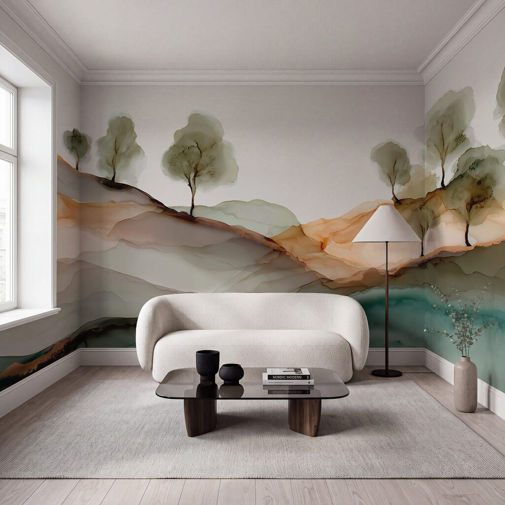 Alberini su colline astratte — ambiente 2
